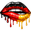 German Girl Germany Flag Lips Football