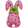 Easter Bunny from Behind with Bow Faux Yarn Easter
