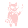 Pink cat with sunglasses