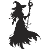 Witch in Moonlight Silhouette