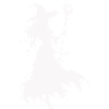 Silhouette di strega con bastone