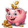 Piggy Bank Lucky Gold