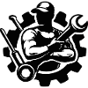 Mechaniker Logo im Zahnrad