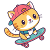 Bunte Skate-Katze