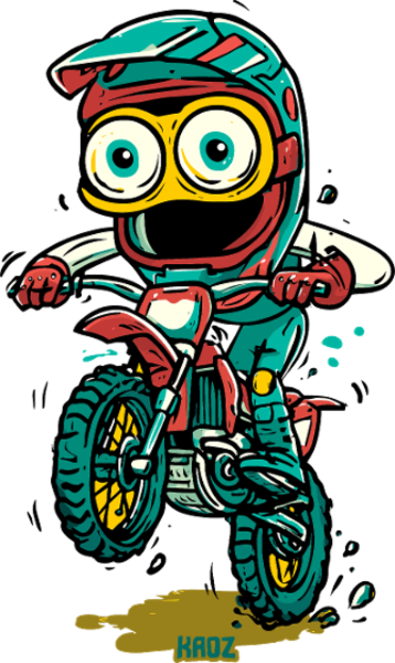Dibujos animados de héroes de la motocicleta Kaoz