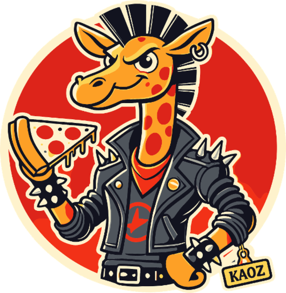 Giraffe Punk Pizza Rider