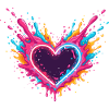 Bunte Herzspritzer Liebe