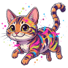 Bunte Katzen Splatterkunst