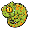 Chameleon Stressed Funny Mascot Cartoon