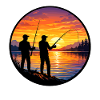 Angler sunset on the lake
