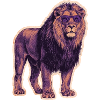 Cool lion with sunglasses
