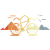 Vintage mountainbike-tegning