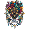 Skull and flowers skull gothic rock