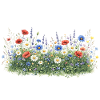 Bunte Wildblumenwiese mit Margeriten