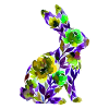 Bunny Silhouette Flowers