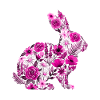 Fleurs Silhouette de Lapin Rose