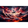 Winged Horseman on Volcano