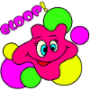 BLOOP! Lustiger Neon Pop-Art Klecks-Charakter