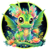 Flower Circle Green Dragon