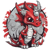 Red Dragon Caricature Print