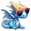 Little Blue Dragon with Sunglasses