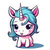 Blue-haired Unicorn Sticker