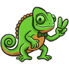 Chameleon Gentleman Peace Sign