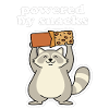 Powered by Snacks Raccoon Motif