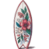 Vintage surfbrætskjorte – Blomstret surfbræt