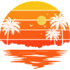 Sunset Retro Palm Tree