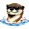Otter Cooler Otter with Sunglasses
