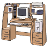 Retro-Computerschreibtisch-Setup 90er 2000er Nostalgie