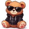 Cooler Hoodie-Teddy mit Sonnenbrille
