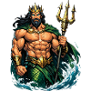 Poseidon King with Trident