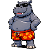 Hippopotamus in sunglasses