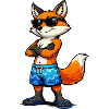 Summer fox with sunglasses