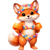 Cute fox in summer outfit