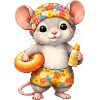 Cute mouse on summer vacation