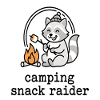 Camping Snack Raider Raccoon Motif