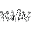 Handgezeichnete Blumen mit Blättern