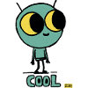 Cosmic Cute Alien with Big Eyes
