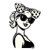 Retro Pinup Girl Polka Bow