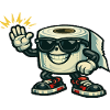 Toilettenpapier-Hip-Hop-Held mit Sneaker