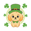 Cute Irish Puppy with Green Hat