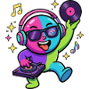 Neon DJ Emoticon Dance Party