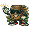 Beer Mascot with Sunglasses