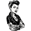 Rockabilly Pin-Up: Dziewczyna z lat 50. z tatuażami