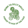 Tortue de jardin à vélo