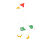 Gans mit Strickmütze und Yogamatte