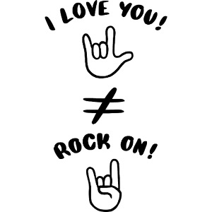 I love you est différent de Rock On (noir)